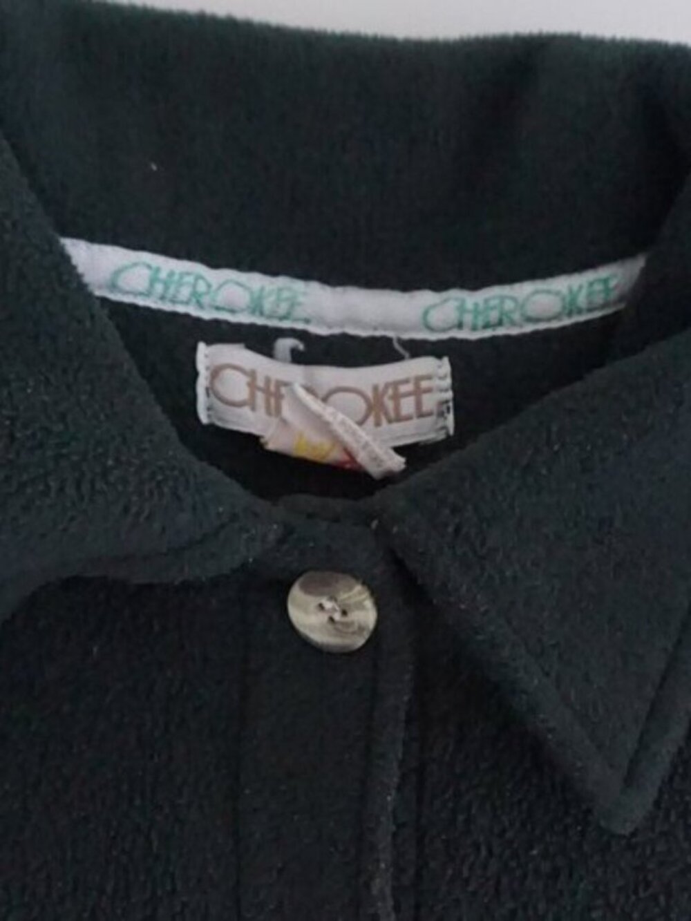 Vintage '90S Cherokee Hunter Green Embroidered Feathers Button Up Shacket S - Picture 10 of 10